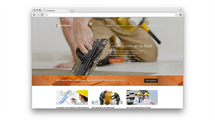 Layout servizi e progetti per siti di imprese edili con Constructo